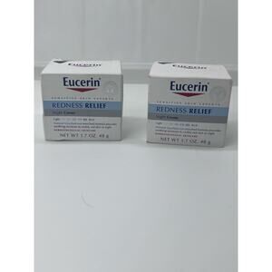 Lot of 2 - Eucerin Redness Relief night cream 1.7fl oz - brand new sealed